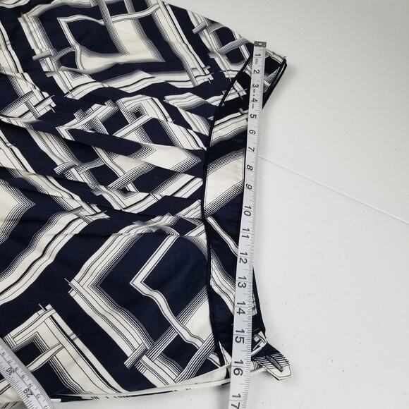 Talbots Navy Blue White Skirt Lined Nice Size 12 - Picture 5 of 6